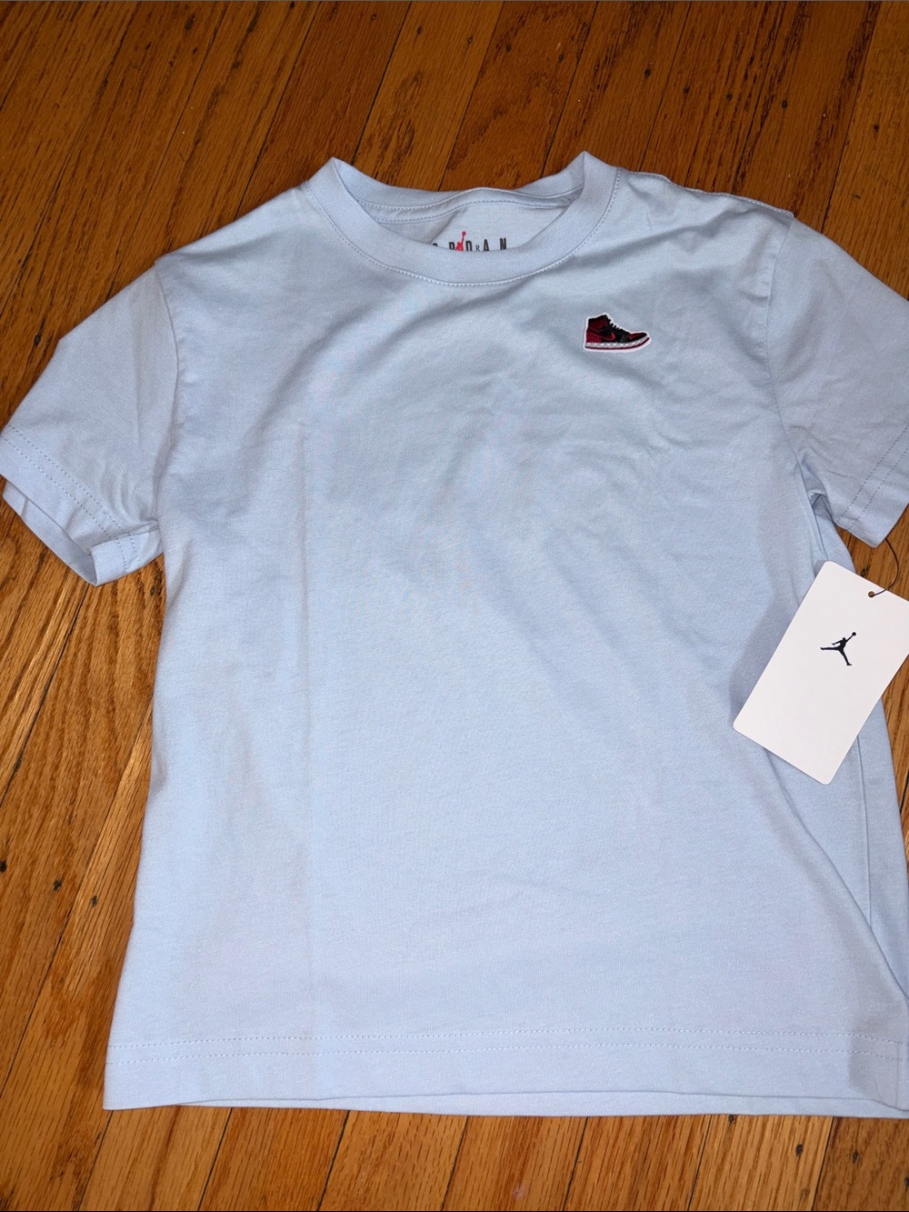 Jordan Baby Blue Short Sleeve Tee with Sneaker Patch